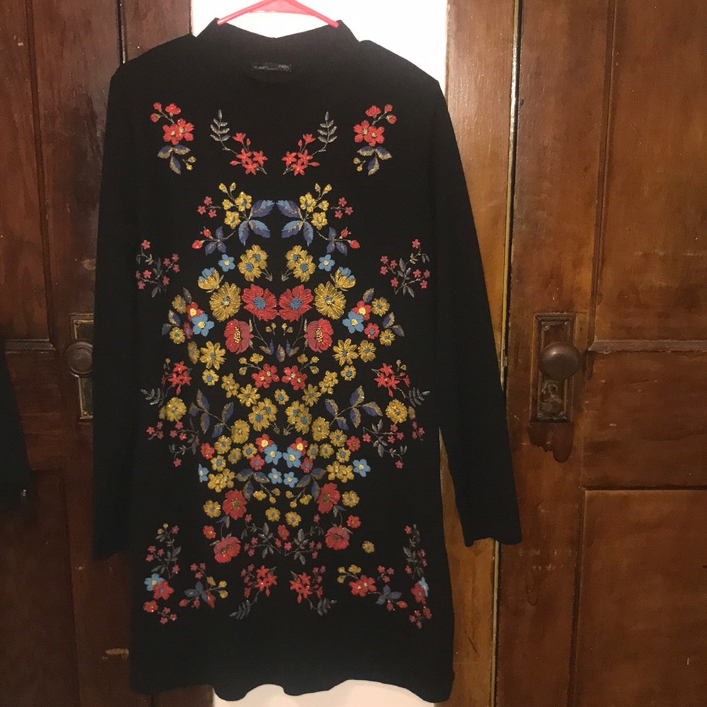 Zara embroidered dress
